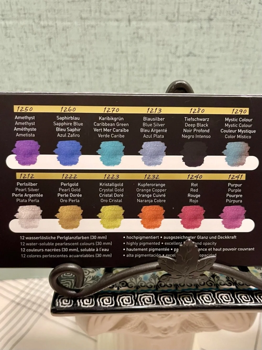 NWT FineTec Pearlescent Colours Paint Set 12 WATERCOLOR PAINTS - ARTIST QUALITY